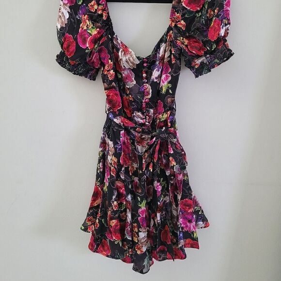 Alice + Olivia Mina puff sleeve mini dress size 4 - Picture 5 of 16